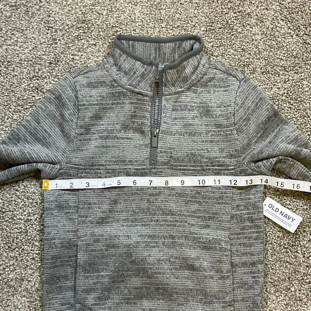 Old Navy Kids Boys Unisex 1/4 Zip Fleece‎ Pullover Sweater Top Size 5T Gray NWT